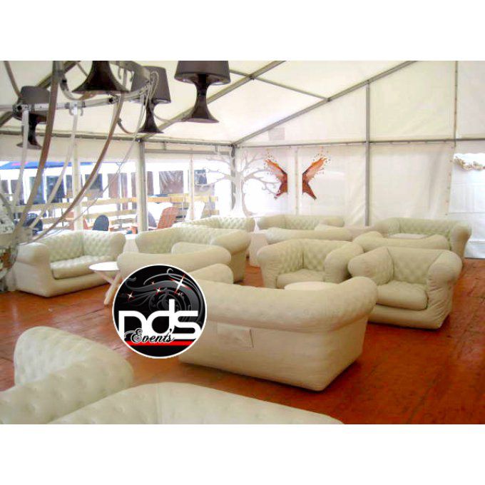 Canapé Chesterfield gonflable Blanc