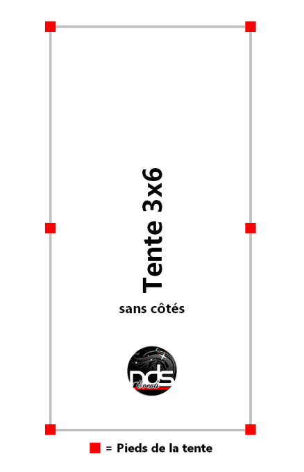Tente de réception 3x6m 18m²