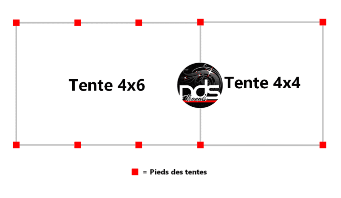 Structure de réception 40m² 4x10m