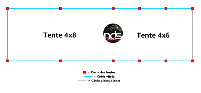 Structure de réception 56m² 4x14m