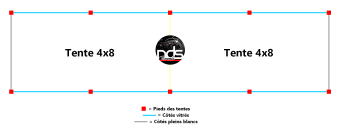 Structure de réception 64m² 4x16m