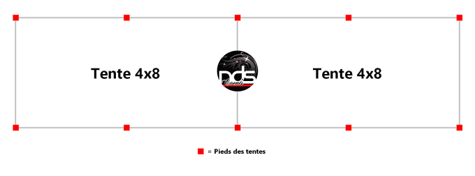 Structure de réception 64m² 4x16m