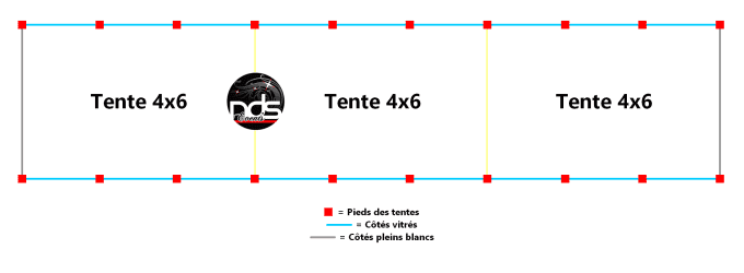 Structure de réception 72m² 4x18m