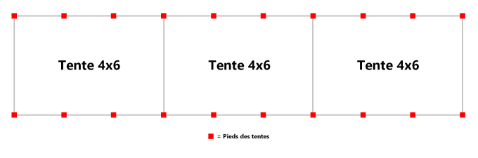 Structure de réception 72m² 4x18m