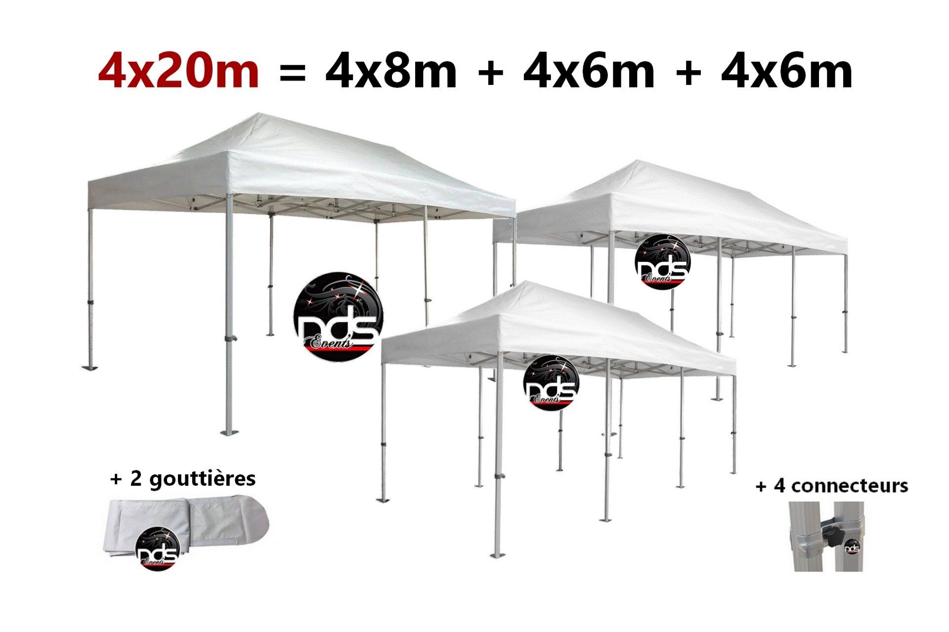 Structure de réception 80m² 4x20m