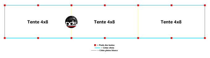 Structure de réception 96m² 4x24m