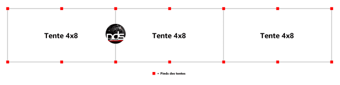 Structure de réception 96m² 4x24m