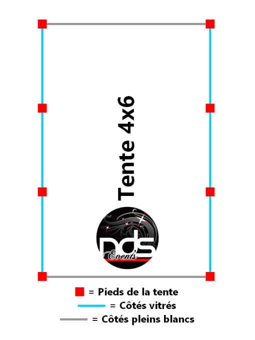 Tente de réception 4x6m 24m²