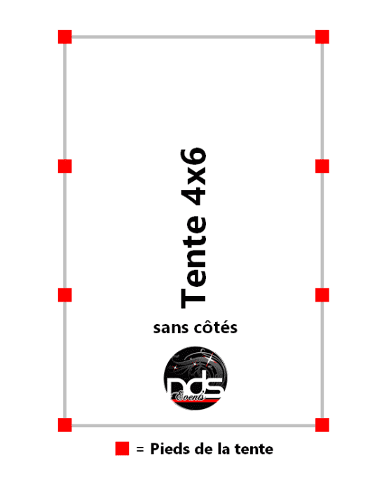 Tente de réception 4x6m 24m²