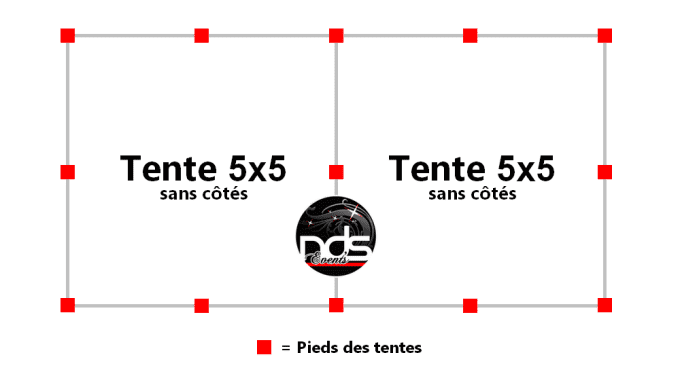 Structure de réception 50m² 5x10m