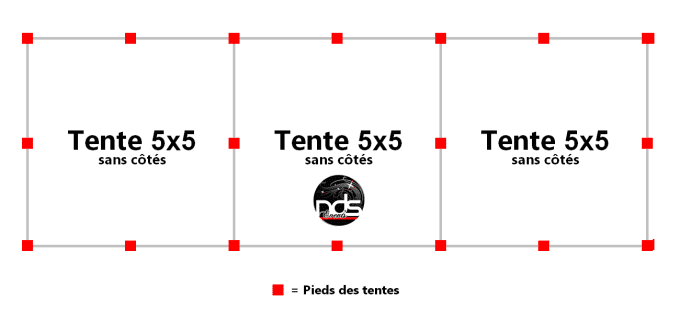 Structure de réception 75m² 5x15m