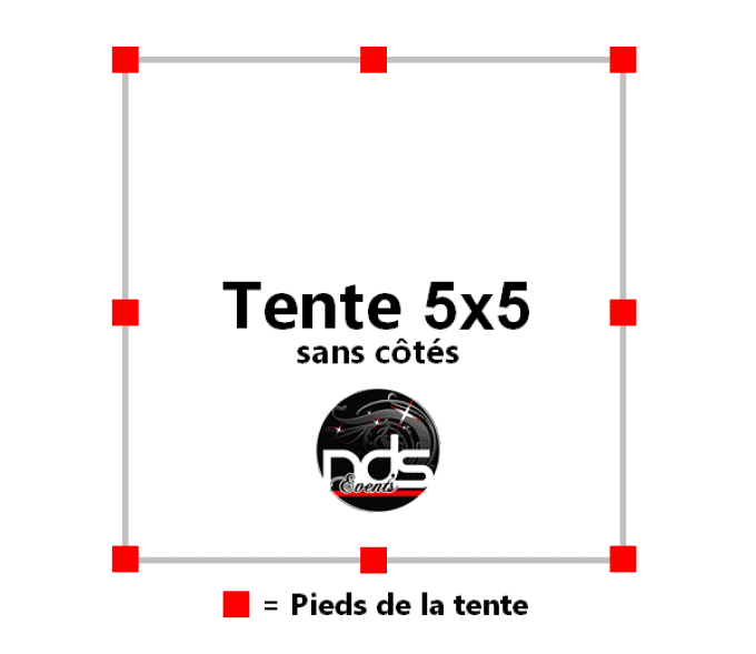 Tente de réception 5x5m 25m²