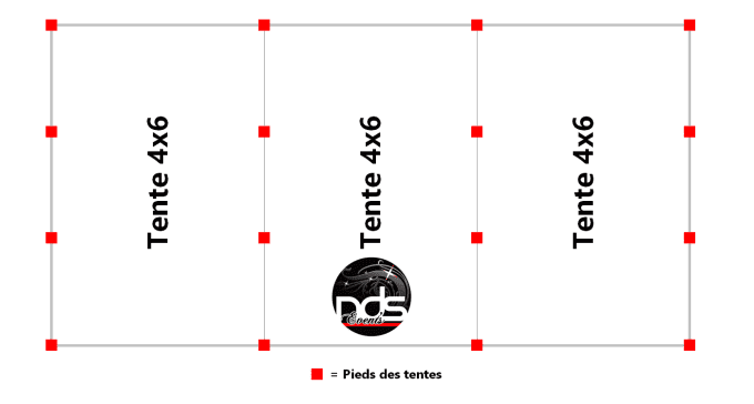 Structure de réception 72m² 6x12m