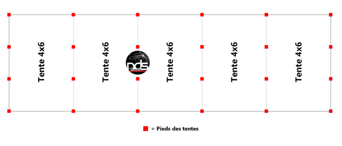 Structure de réception 120m² 6x20m