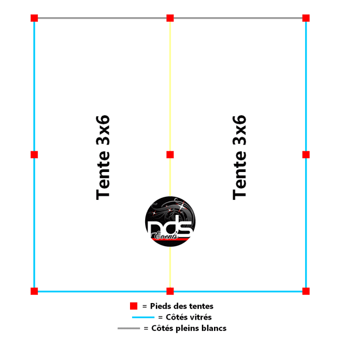 Structure de réception 36m² 6x6m