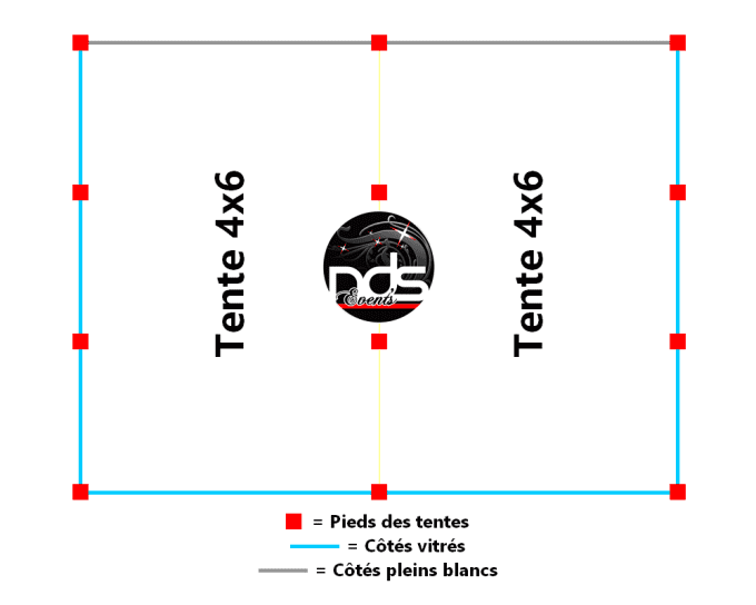 Structure de réception 48m² 6x8m
