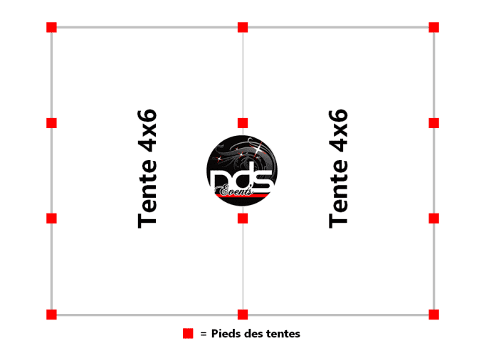 Structure de réception 48m² 6x8m