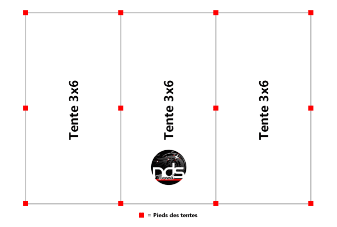 Structure de réception 54m² 6x9m