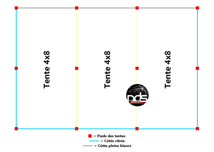 Structure de réception 96m² 8x12m