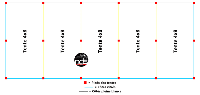 Structure de réception 160m² 8x20m