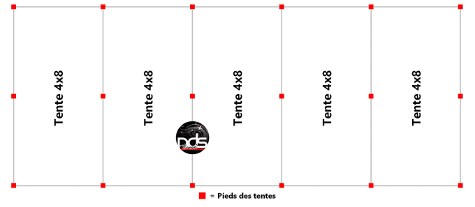 Structure de réception 160m² 8x20m