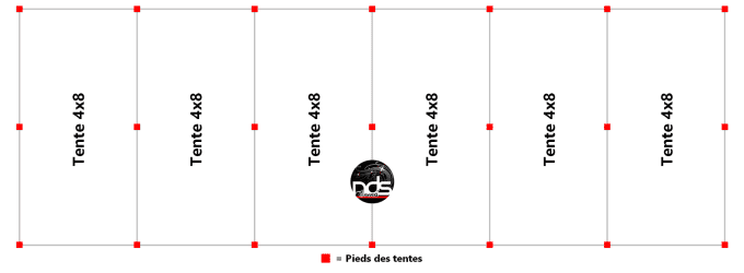Structure de réception 192m² 8x24m