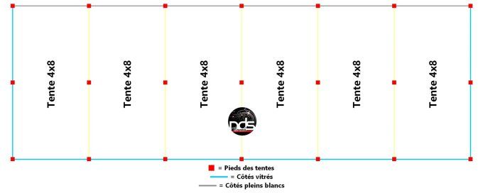 Structure de réception 192m² 8x24m