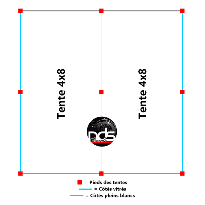 Structure de réception 64m² 8x8m