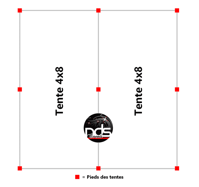 Structure de réception 64m² 8x8m