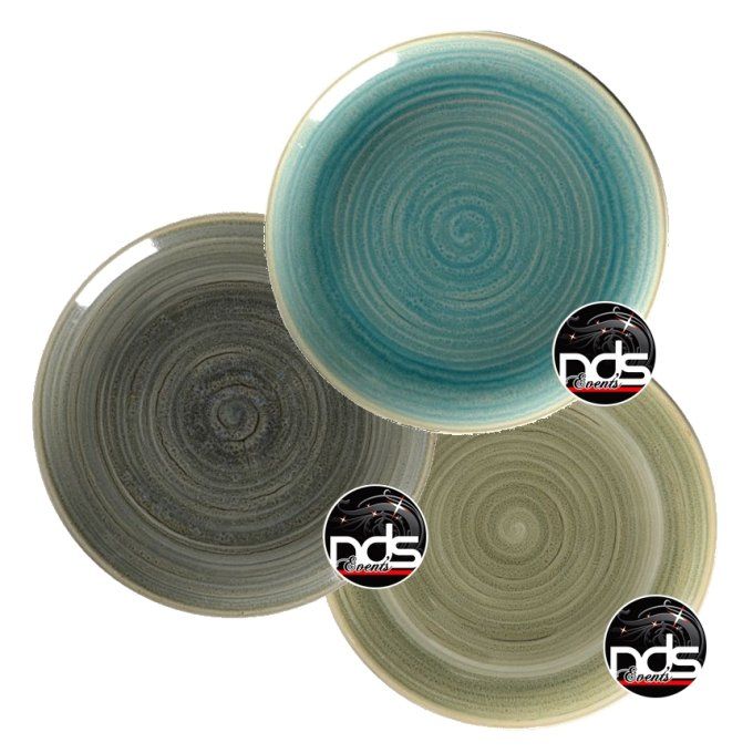 Assiette ronde grès/porcelaine "Shade"