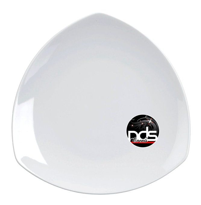 Assiette triangle porcelaine "Bermudes"