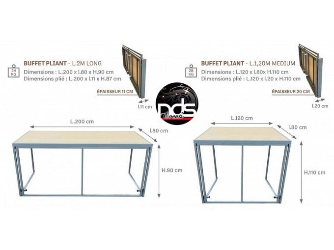 Buffet pliant professionnel