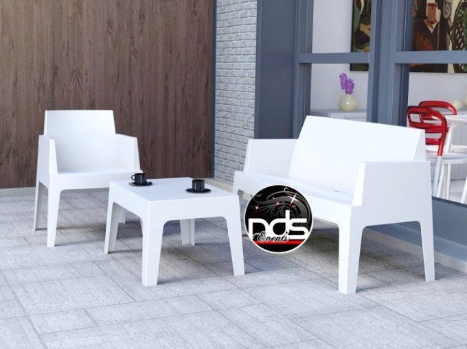 Fauteuil "Box" blanc