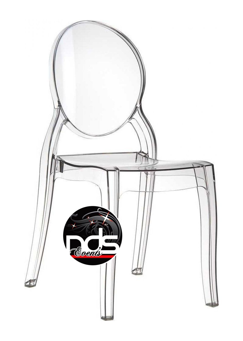 Chaise Médaillon "Baby" transparente