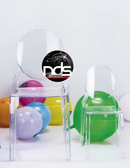 Chaise Médaillon "Baby" transparente