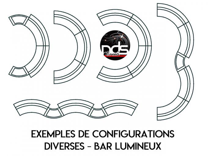 Bar lumineux ou Banque d'accueil - Module de 175cm