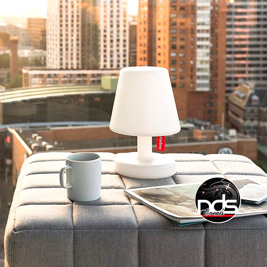 Lampe de table LED blanc sur batterie - Location-vaisselle-grenoble