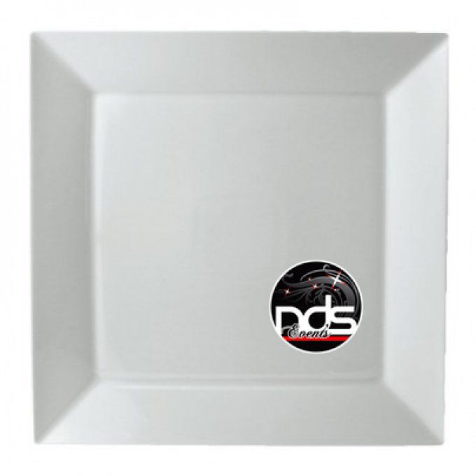 Lot De 4 Assiettes à Café Gourmand Carrées 21x21 Cm - Pour Dessert, Pâtisserie, Réception, Déco De Table