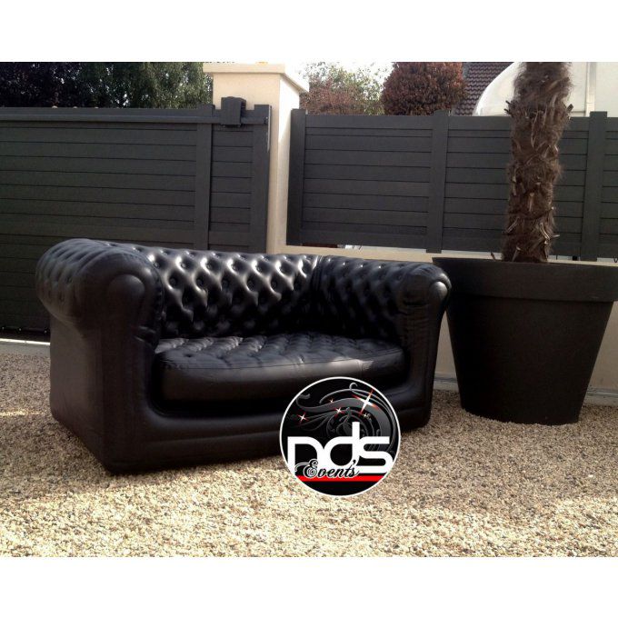 Canapé Chesterfield gonflable Noir