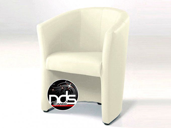 Fauteuil cabriolet blanc cassé