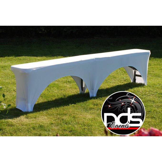 Housse de banc pliant lycra blanche