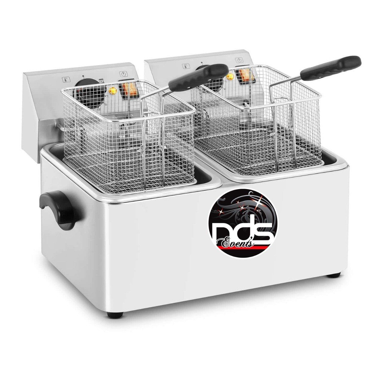 Friteuse professionnelle deux bacs 5 et 8 litres, tout inox