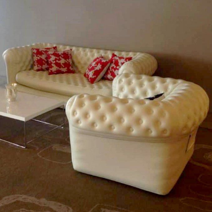 Canapé Chesterfield gonflable Blanc