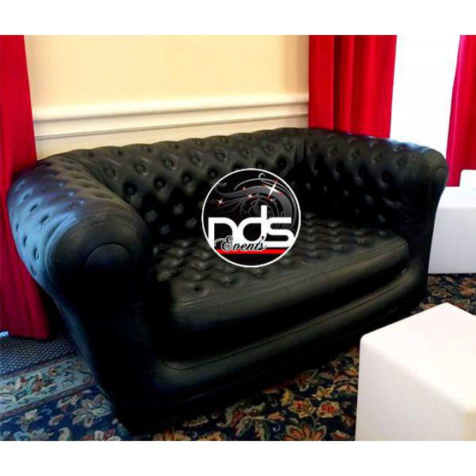 Canapé Chesterfield gonflable Noir