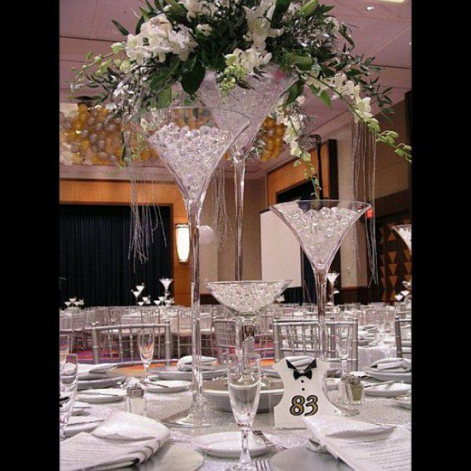 Vase "Martini" transparent 70x30cm