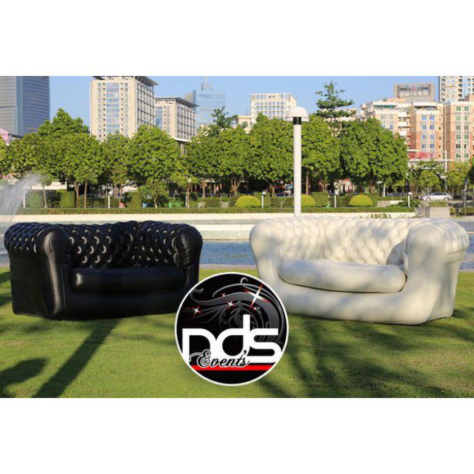 Canapé Chesterfield gonflable Noir