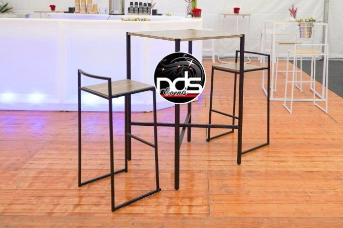 Mange debout "Kross" noir et bois 69x69x110cm