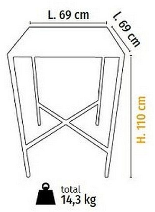 Mange debout "Kross" noir et bois 69x69x110cm