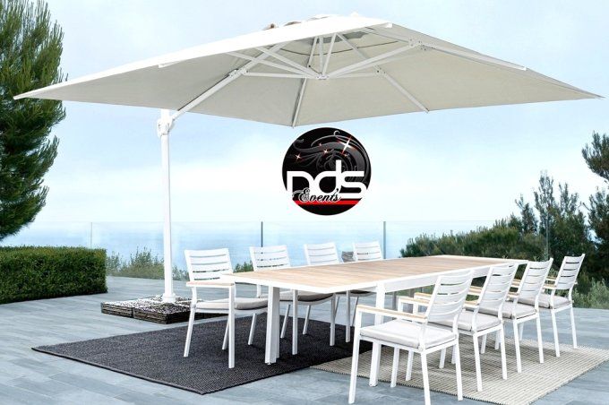 Parasol déporté blanc 3m