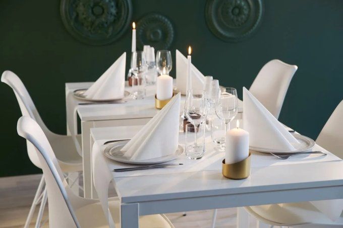 60x Serviettes jetables intissées Bio Premium 40x40cm
